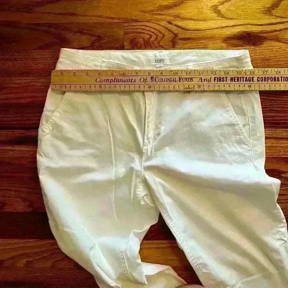 LOFT - MONROE SLIM WHITE CHINO PANTS - SIZE 4 - Picture 4 of 9